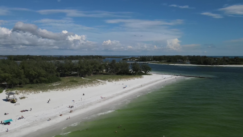 Coquina Beach in Longboat Key, Florida - ariel view