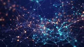 Abstract connected dots and lines. Concept of AI technology, Motion of digital data flow. Communication and technology network concept with moving lines and dots. 3D rendering - Powered by Shutterstock - Get 15% off with code: PIKWIZARD15