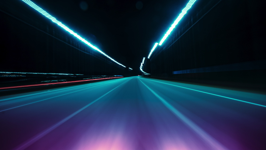 Fast Speed City Drive Timelapse. City Road and Glittering Streets and Buildings All Turning Into Colorful Light Trails. Cityscape Hyperlapse Road Trip. Windshield View | Shutterstock HD Video #1096550859