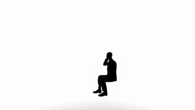 silhouette people talk on white background. silhouette man black people talking communicate white screen. design for animation, people standing, isolate, speak, person, human, silhouette body.