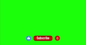 Red button, subscribe and subscribed on a green background. For video channel, youtube button