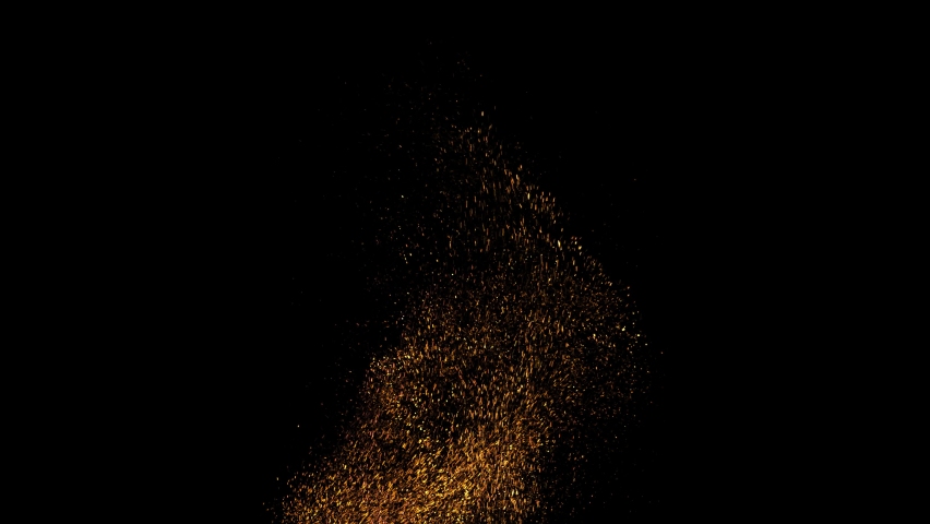 Gold Particles Moving Background. fast energy flying wave line with ...