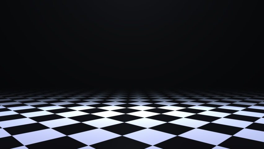 Looped passing through black and white checkered floor animation. Royalty-Free Stock Footage #1096574931