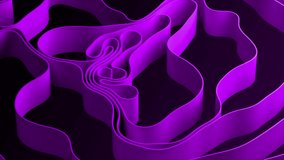 3D Render Abstract Background of Smooth Lines of Spline Purple Color Waves. 3D Animation of Abstract Splines Background. 4K Ultra HD Video Motion Graphic Animation.