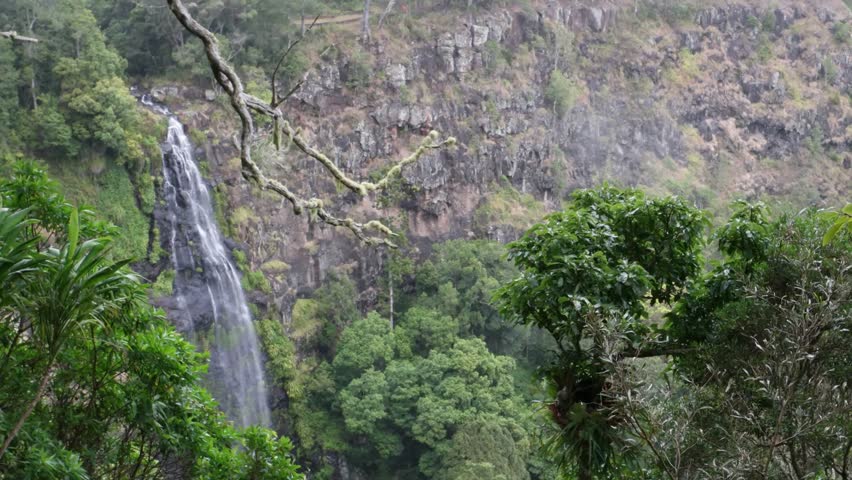 moran falls lamington national park world heritage area slider panning shot