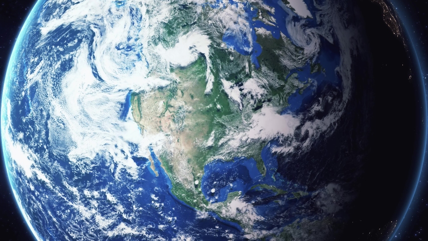 Earth zoom in from space and focus on Elizabeth, New Jersey, USA. 3D Animation. Background for travel intro. 