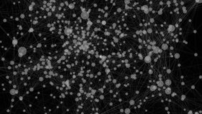 Animation of dots interconnected with lines over black background. Digitally generated, hologram, illustration, abstract, communication, illuminated, social media and technology concept. - Powered by Shutterstock - Get 15% off with code: PIKWIZARD15