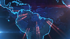 Animation of thumbs down icon over globe and map against abstract background. Digitally generated, hologram, globalization, illuminated, dislike, indication, rejection, illuminated and technology. - Powered by Shutterstock - Get 15% off with code: PIKWIZARD15