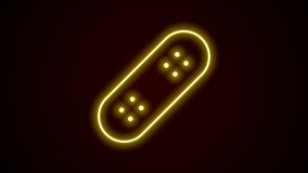 Glowing neon line Skateboard icon isolated on black background. Extreme sport. Sport equipment. 4K Video motion graphic animation. - Powered by Shutterstock - Get 15% off with code: PIKWIZARD15