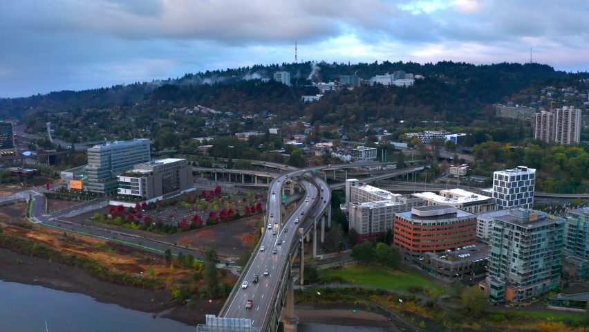Portland Oregon sunrise I405 freeway