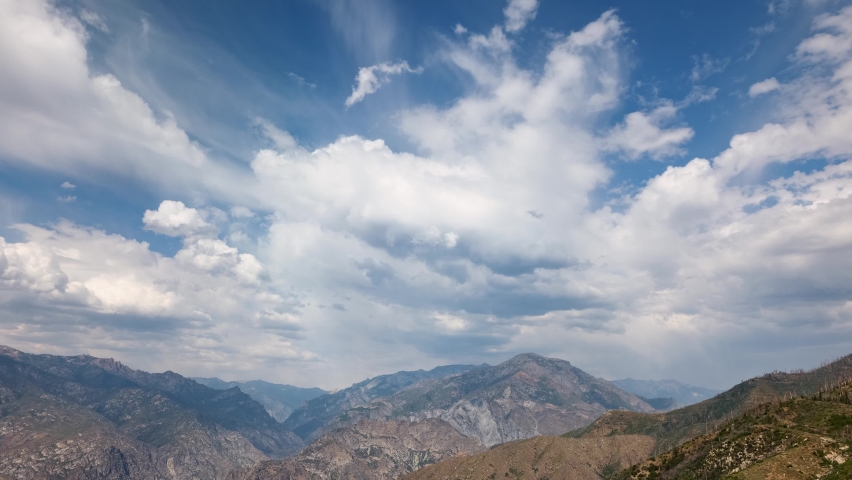 Time laose of the rugged landscape of Kings Canyon National Park in California