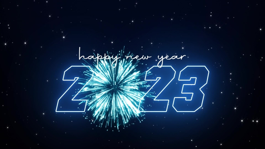 Animated text that says "Happy New Year 2023." Happy New Year 2023 text animation in HD resolution with beautiful fireworks. Happy New Year 2023. Animation text of happy new year 2023 | Shutterstock HD Video #1096636825