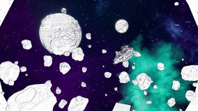 super cool space travel animation