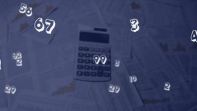 Animation of numbers floating over vintage calculator. Global finance, economy, accountancy and budget concept digitally generated video. - Powered by Shutterstock - Get 15% off with code: PIKWIZARD15