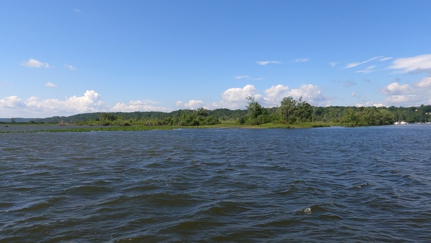 View of the Hudson River at Ruth Reynolds Glunt Nature Preserve in Saugerties, New York