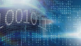 Animation of data processing on blue background. Global technology, computing and digital interface concept digitally generated video. - Powered by Shutterstock - Get 15% off with code: PIKWIZARD15