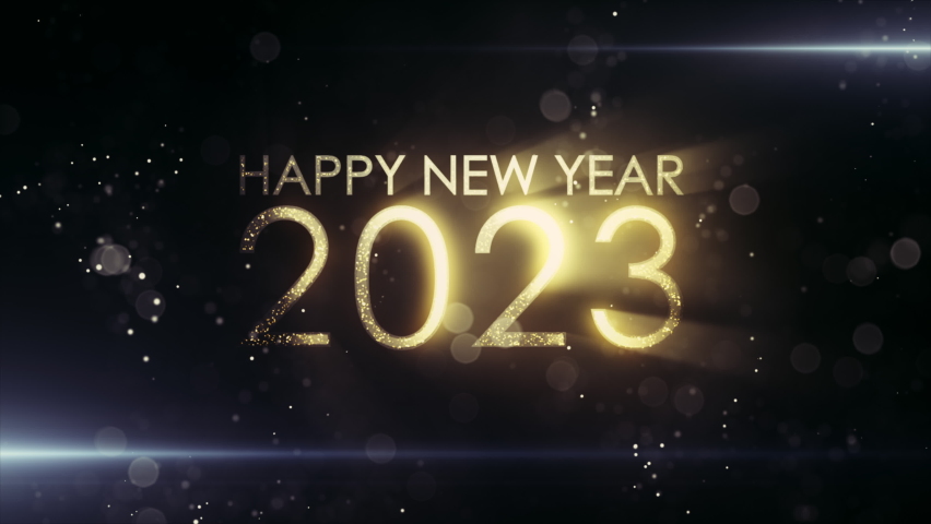 New year 2023, beautiful background, new year celebration. Animated text that says Happy New Year 2023. 3D Illustration Royalty-Free Stock Footage #1096677851