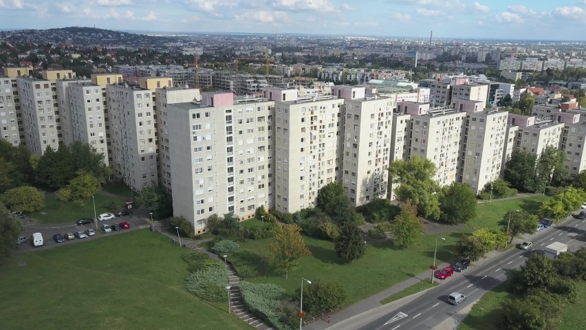 Socialism tower buildings city Hungary panel apartment