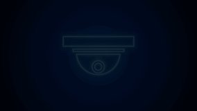 Glowing neon line Motion sensor icon isolated on black background. 4K Video motion graphic animation.