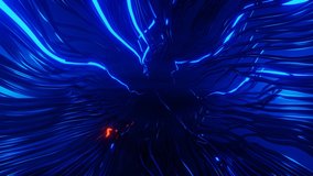 Abstract animation glowing wires and cables, Abstract Tentacle Animation 4K Video, Sci-Fi animation. Technology and futurist neon lights animation