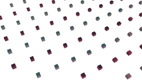 Animation of colorful geometrical and confetti falling shapes over white background. Background, colors and shapes concept digital generated video.