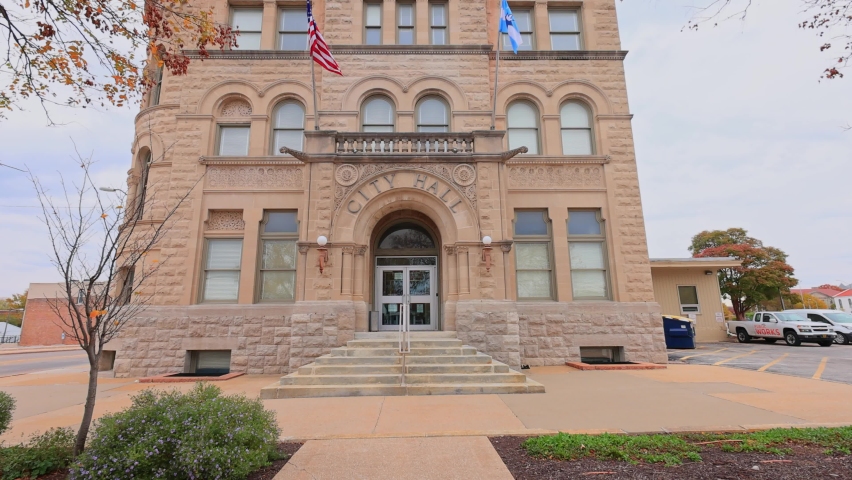 Missouri, OCT 29 2022 - Overcast view of the Springfield Historic City Hall