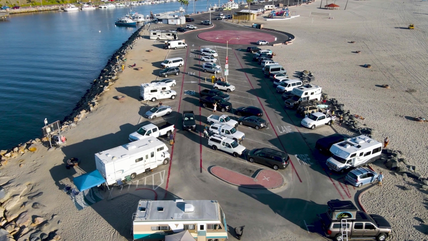 Aerial view of Oceanside Harbor north parking lot
