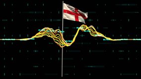 Animation of waving england flag and data processing over dark background. Global data processing concept digitally generated video. - Powered by Shutterstock - Get 15% off with code: PIKWIZARD15