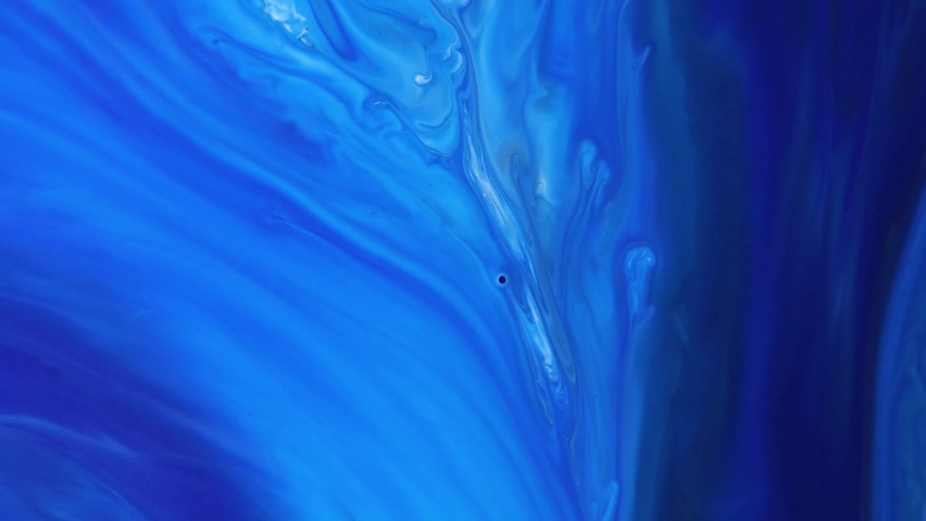Detailed background motion with blue, black and white colors. Fluid art drawing video. Blue acrylic liquid texture . Motion mixed colorful. Abstract paint background.  Royalty-Free Stock Footage #1096713489