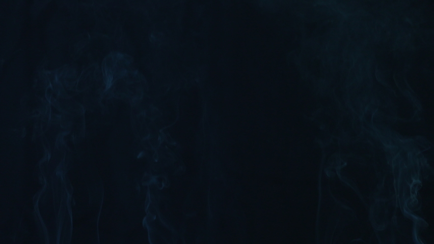 Whit smoke slow motion concept, smoke floating up slow on black screen background, fog or smog motion up, abstract wallpaper screen, vapor or stream from fire flame burning to heat hot of nature power Royalty-Free Stock Footage #1096717691
