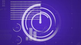 Animation of digital clocks in periodic motion over infographic interface moving on blue background. Digital composite, multiple exposure, time, report, finance, business, global and technology. - Powered by Shutterstock - Get 15% off with code: PIKWIZARD15