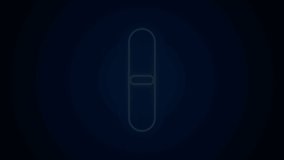 Glowing neon line Nail file icon isolated on black background. Manicure tool. 4K Video motion graphic animation.