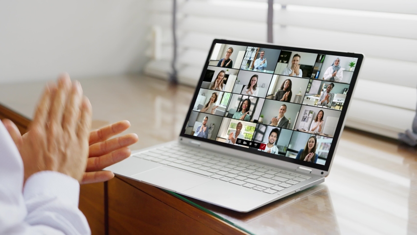 Virtual Conference Meeting Interview In Office Clapping