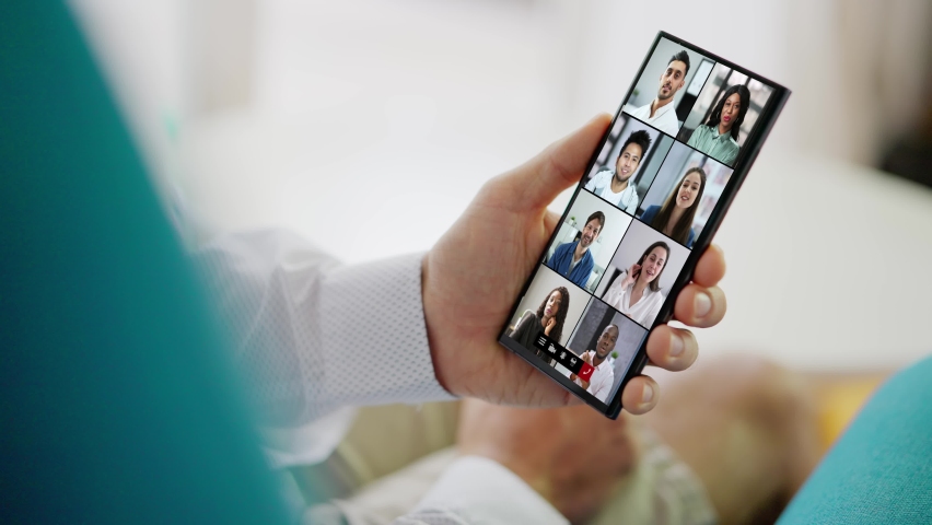 Video Conferencing Training Elearning Videochat On Mobile Phone