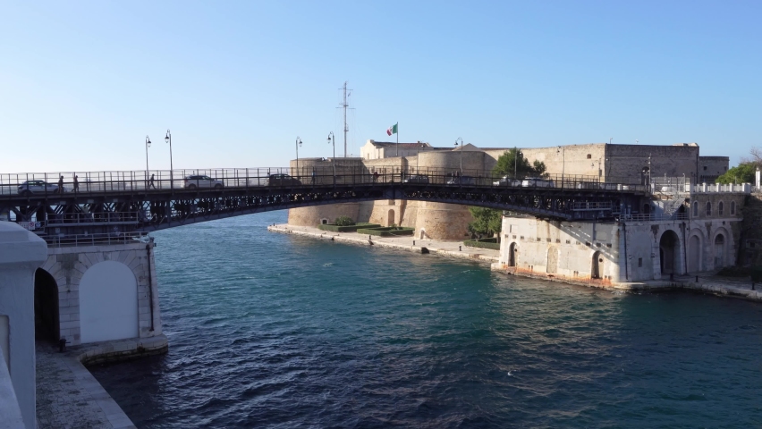 Swing bridge in Taranto, Apulia, Italy