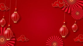 Loop video Chinese style background for Chinese festival or Chinese New Year Sale, discount 80%, 4K UHD