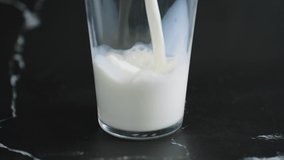 Close up milk in glass cup with black background dairy products concept. Drinking fresh lactose-free milk in morning. - Powered by Shutterstock - Get 15% off with code: PIKWIZARD15