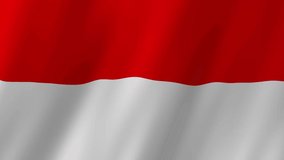 Indonesia flag waving animation. seamless loop animation flag video waving in wind. suitable for videos independence day or other holidays