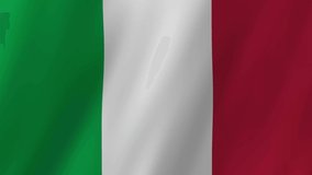 Italy flag waving animation. seamless loop animation flag video waving in wind. suitable for videos independence day or other holidays