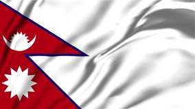 Nepal Waving Flag, Nepal Flag, Flag of Nepal Waving Animation, Nepal Flag 4K Footage