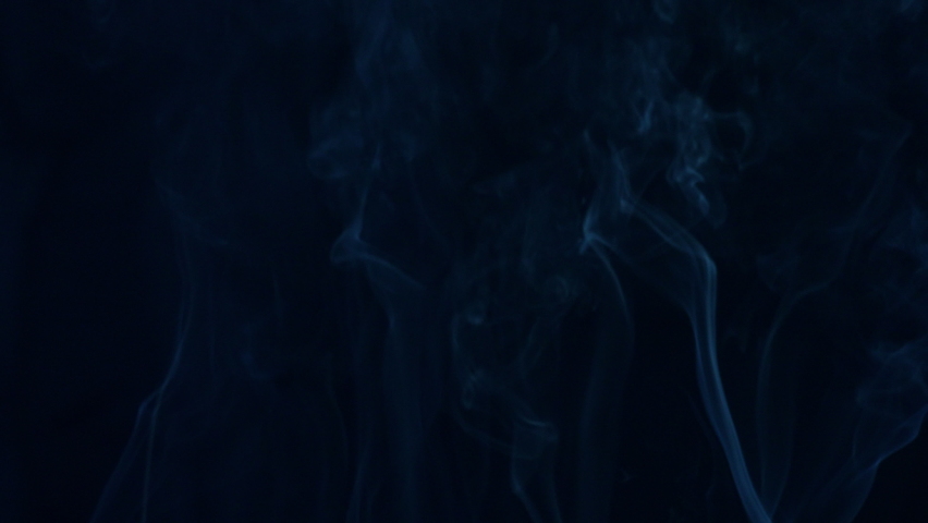 Whit smoke slow motion concept, smoke floating up slow on black screen background, fog or smog motion up, abstract wallpaper screen, vapor or stream from fire flame burning to heat hot of nature power Royalty-Free Stock Footage #1096764347