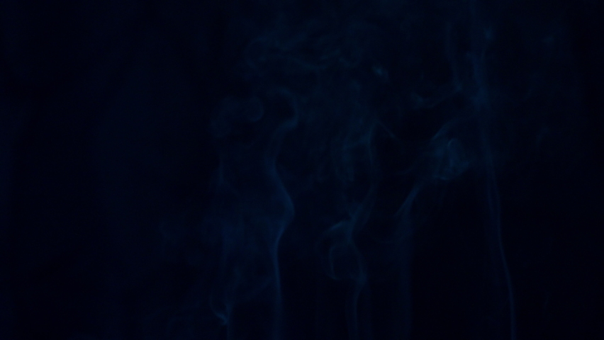 Whit smoke slow motion concept, smoke floating up slow on black screen background, fog or smog motion up, abstract wallpaper screen, vapor or stream from fire flame burning to heat hot of nature power Royalty-Free Stock Footage #1096764361