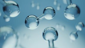 Multiple shiny hydrogen or oxygen gas particles floating slowly in the air. Photorealistic science, medical background 3D animation. - Powered by Shutterstock - Get 15% off with code: PIKWIZARD15