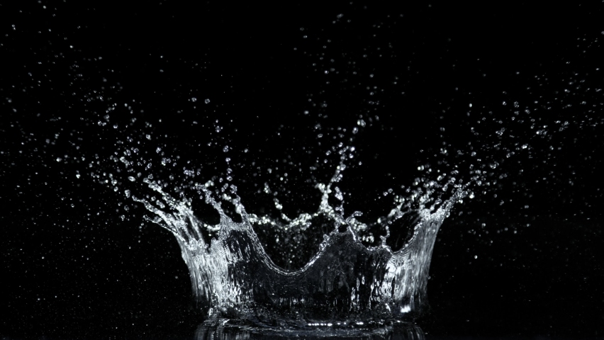 Super Slow Motion Shot of Water Crown Splash Isolated on Black Background at 1000fps. - Powered by Shutterstock - Get 15% off with code: PIKWIZARD15