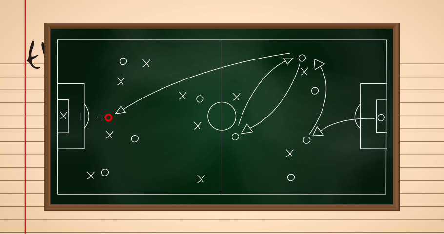 Animation of game plan on green board over beige background. Global sport, healthcare and digital interface concept digitally generated video.