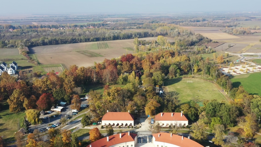 Eszterháza Aerial photography of Rococo architecture in Hungary