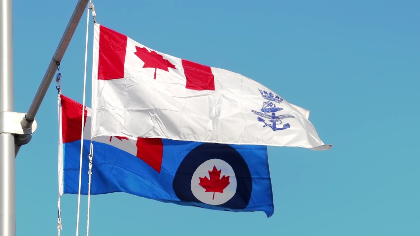 A Royal Canadian Navy waving flag Royalty-Free Stock Footage #1096815713