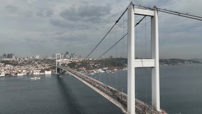 Eurasia Marathon Drone Video, 15 July Bridge Altunizade Uskudar, Istanbul Turkey 