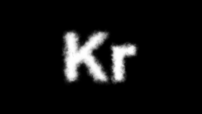 Kr or Krypton Molecule Symbol Smoke Cloud Text Effects Animation on Black Background and Green Screen Royalty-Free Stock Footage #1096826447