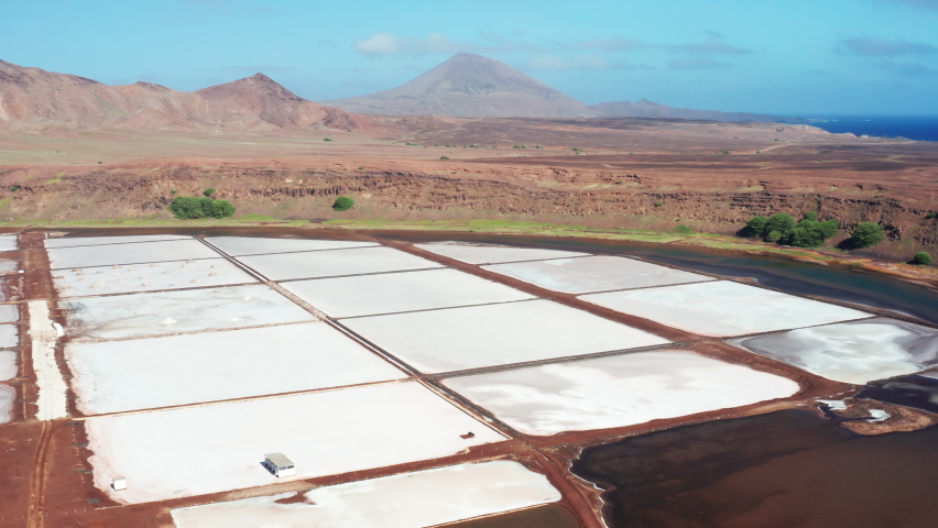 Flying low over the salinas at Pedra Lume, near Santa Maria, Cape Verde.